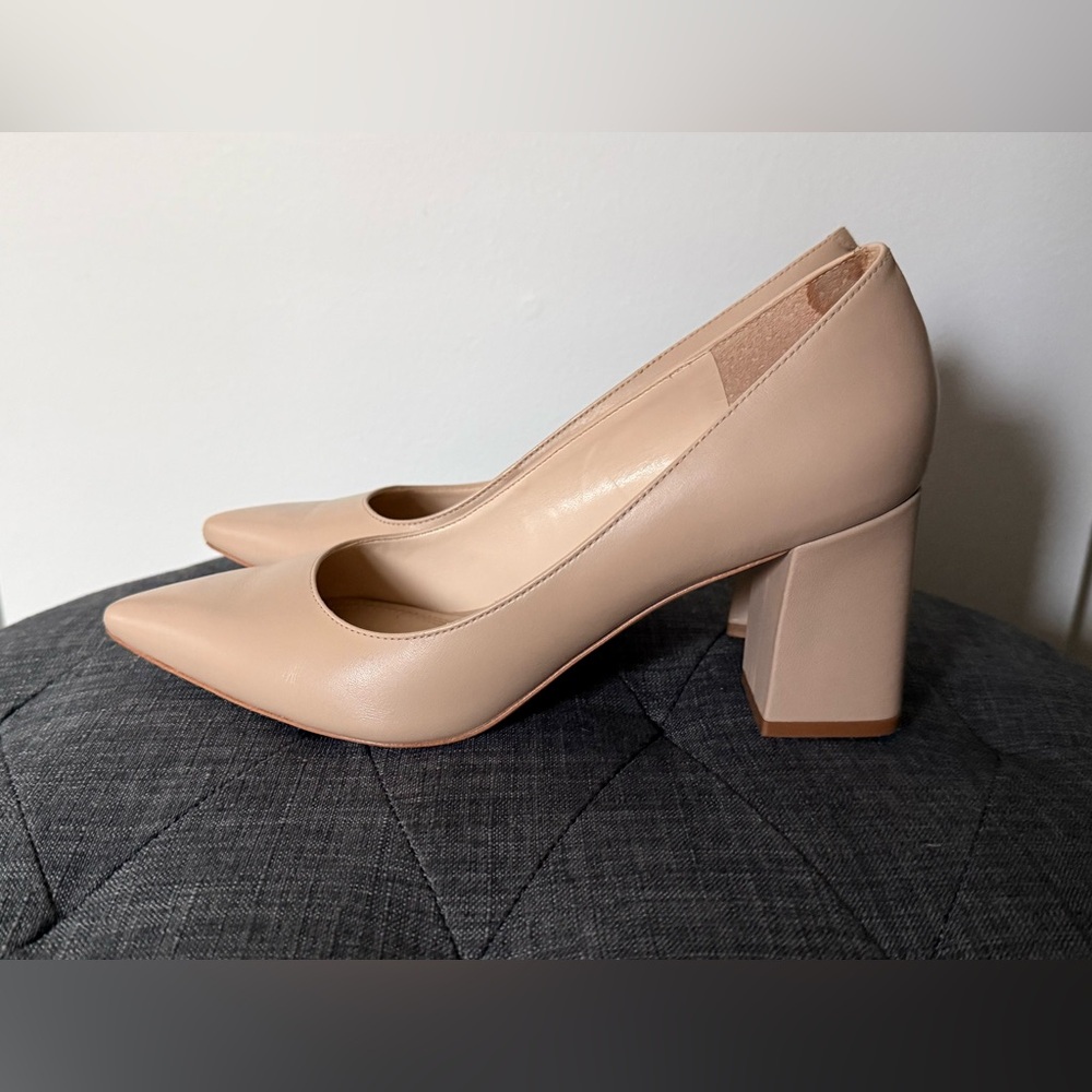 Marc Fisher Nude Block Heel Pumps